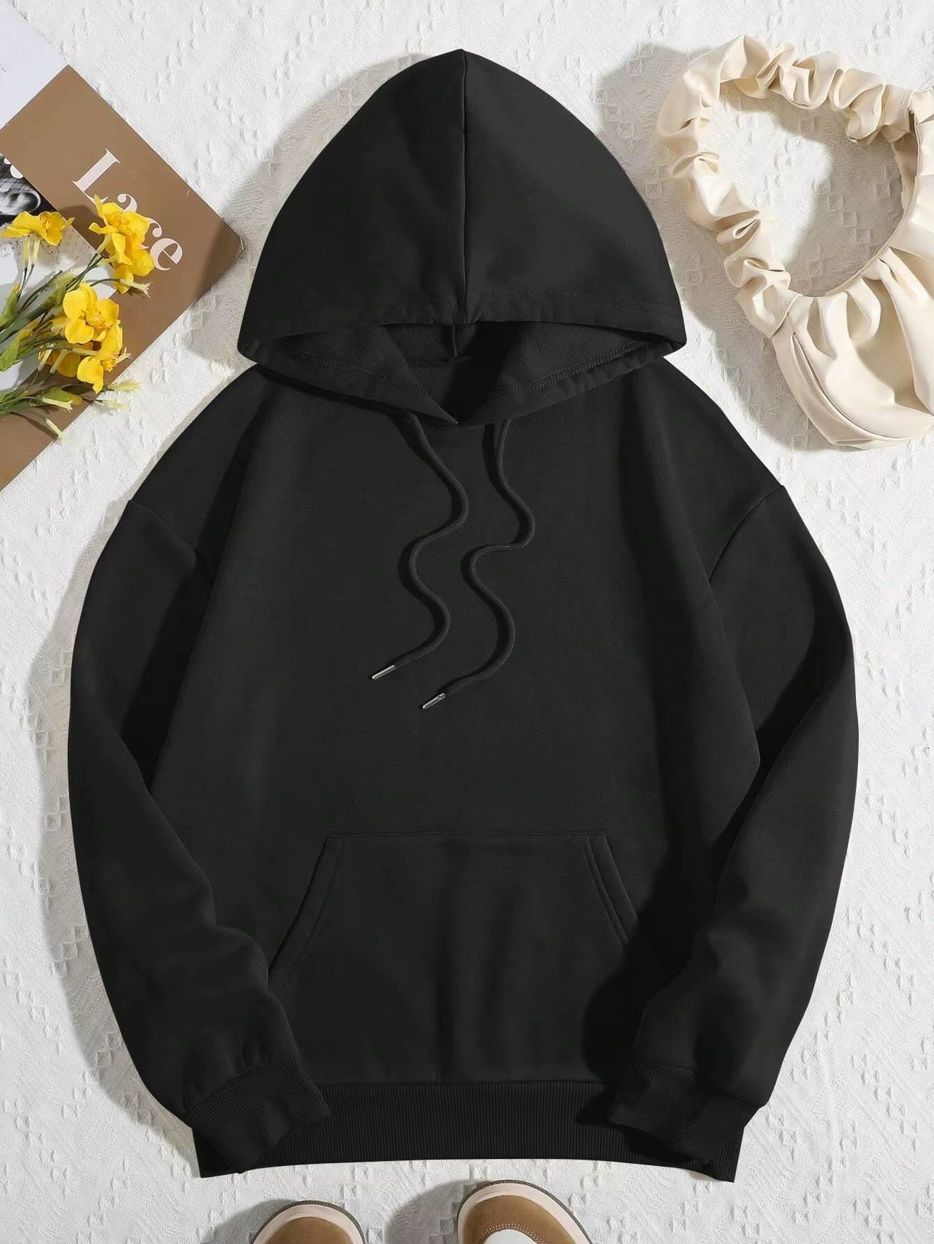 Vintage Floral Cross Printed Hoodies Street Women Sweatshirts Comfortable Crewneck Pullover Loose Fleece Female Tops Clothes