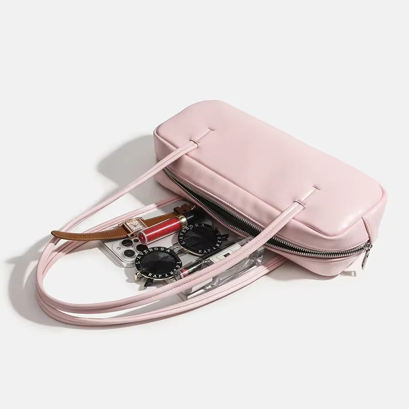 Fashion Solid Large Capacity Shoulder Bags Interior Compartment Soft 2025 High Quality Bags for Women Zipper Pu Women'S Handbags