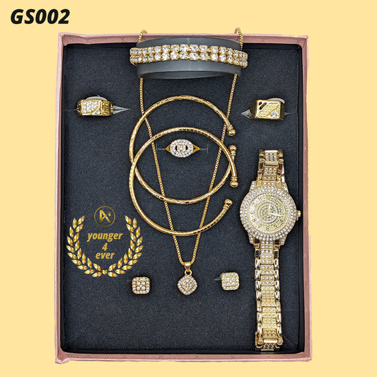 Stunning Round Rhinestone Quartz Set - GS002