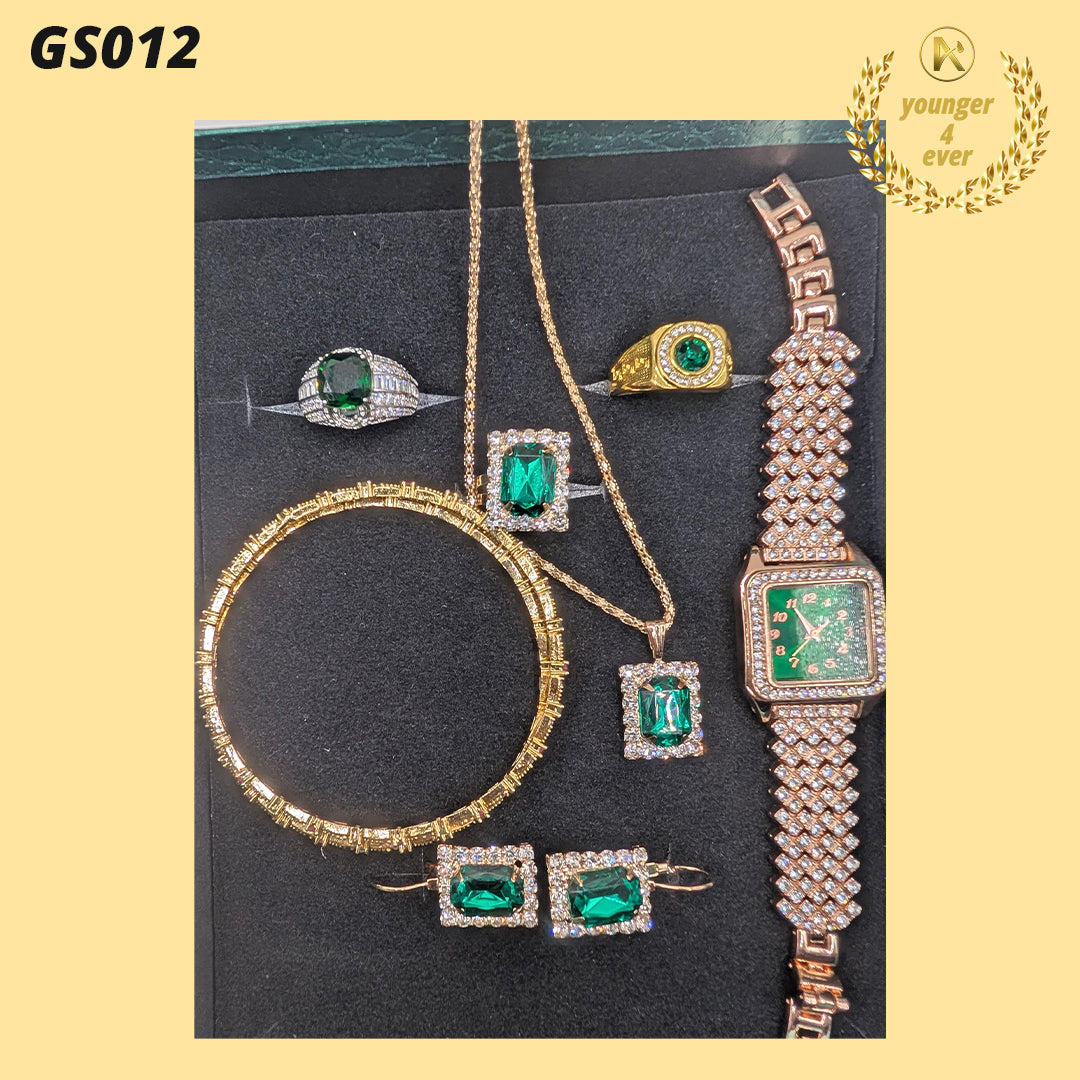 Golden Square Rhinestone Quartz Watch - GS012