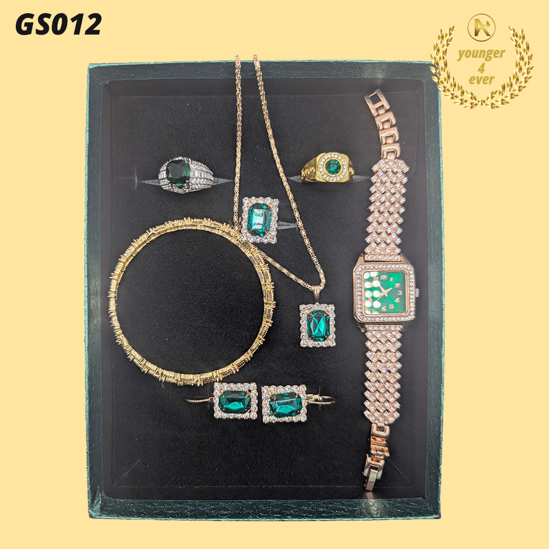 Golden Square Rhinestone Quartz Watch - GS012