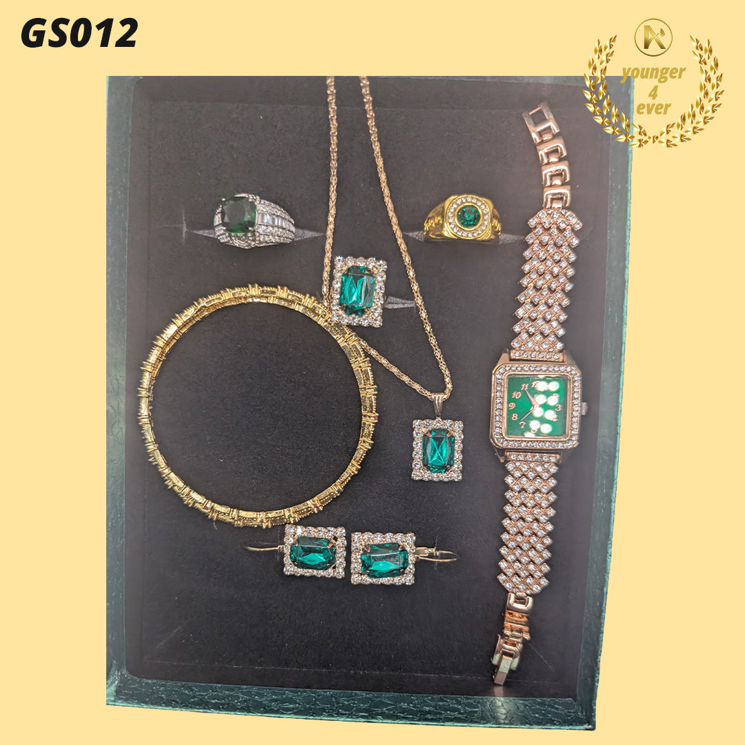 Golden Square Rhinestone Quartz Watch - GS012