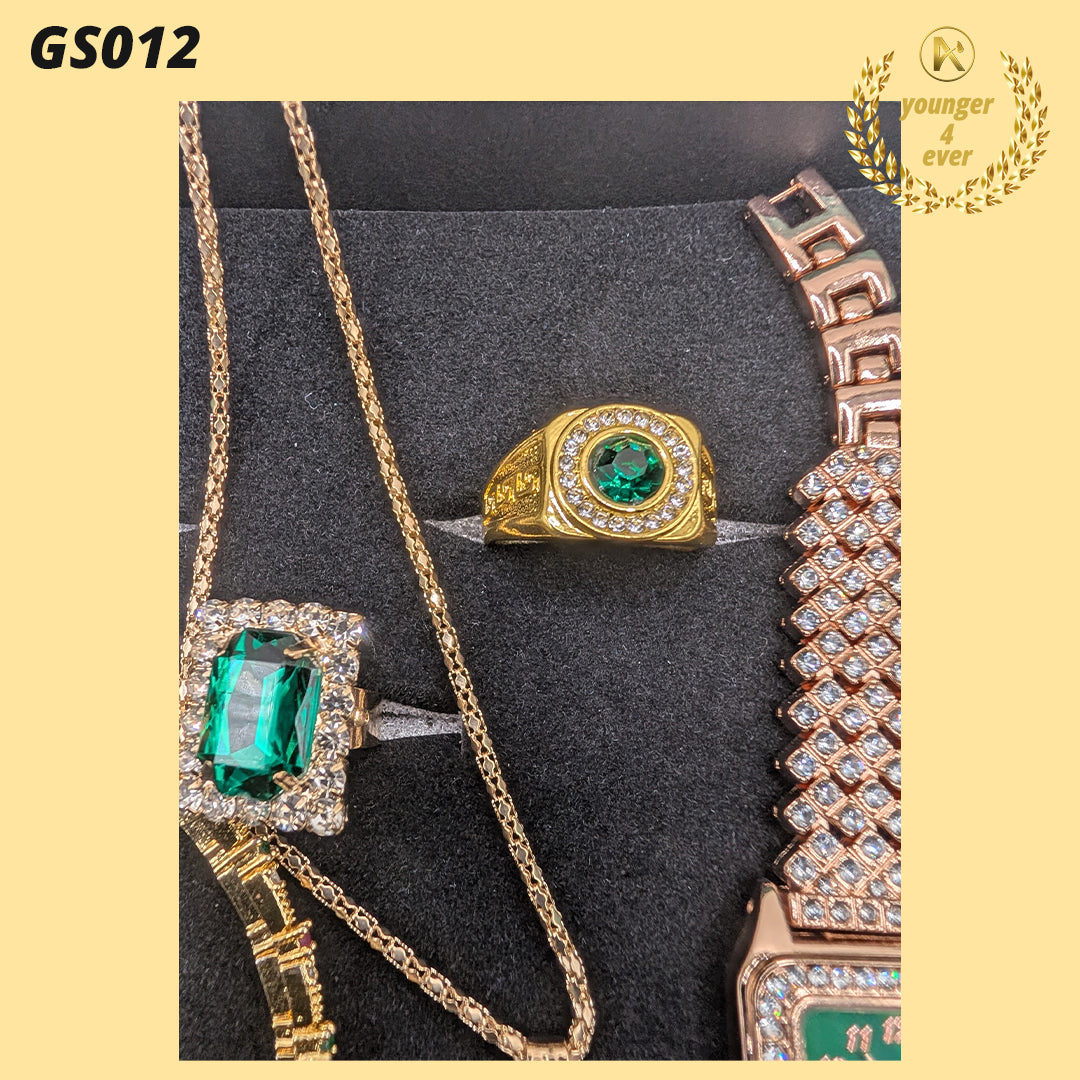 Golden Square Rhinestone Quartz Watch - GS012