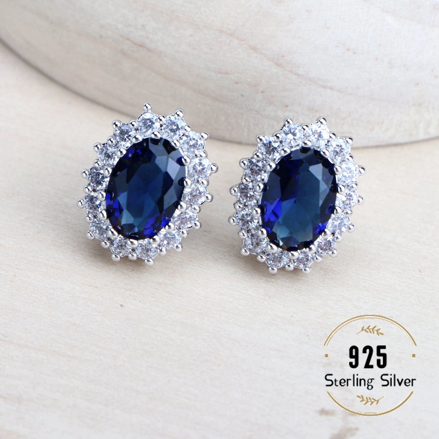 Silver 925 Women Bridal Jewelry Sets Blue Zirconia Costume Fine Jewellery Wedding Necklace Earrings Rings Bracelets Pendant Set (151)