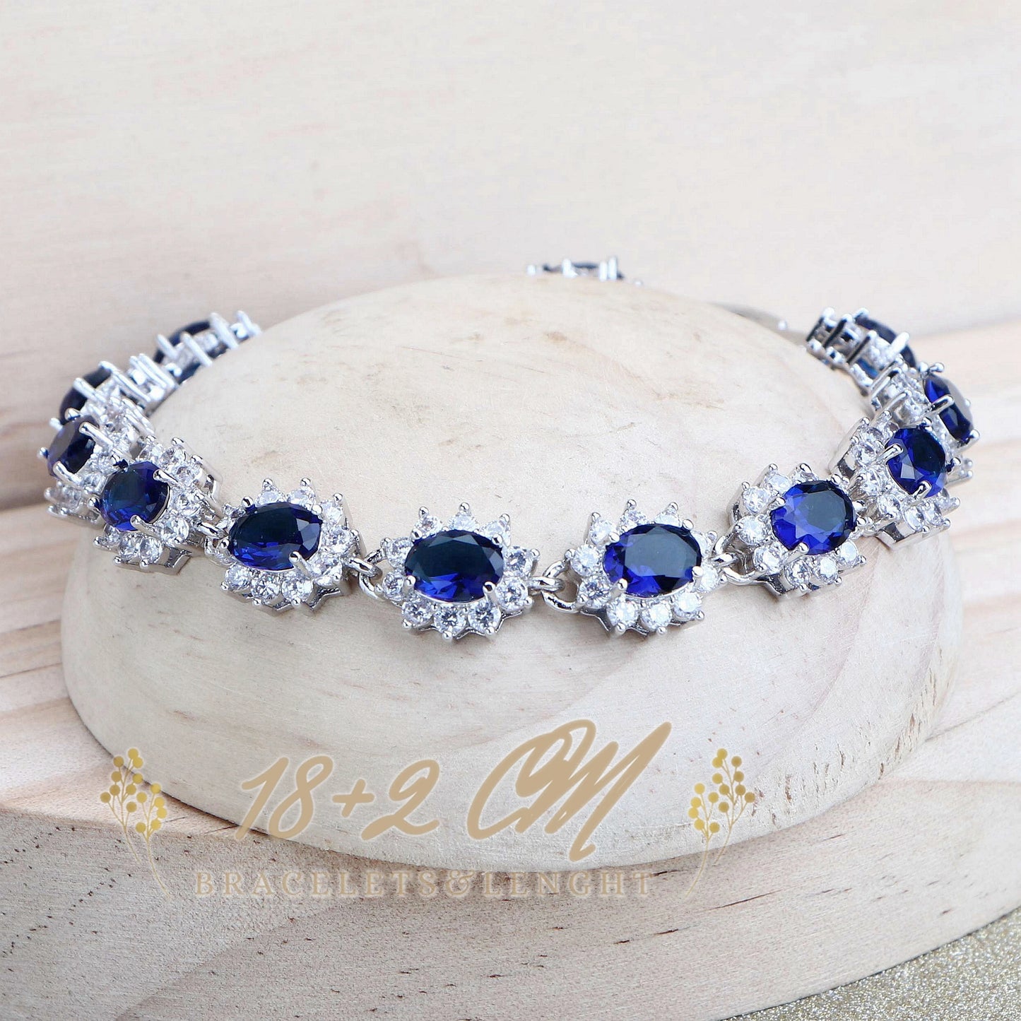 Silver 925 Women Bridal Jewelry Sets Blue Zirconia Costume Fine Jewellery Wedding Necklace Earrings Rings Bracelets Pendant Set (151)