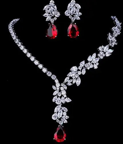 New Unique Design Choker Necklace Stud Earrings Bridal Jewelry Sets Wedding Accessories Dropship (046)