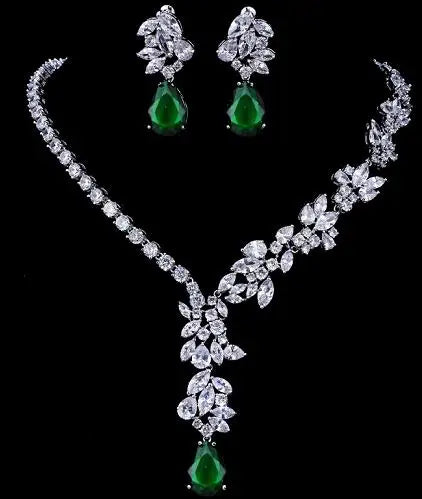 New Unique Design Choker Necklace Stud Earrings Bridal Jewelry Sets Wedding Accessories Dropship (046)
