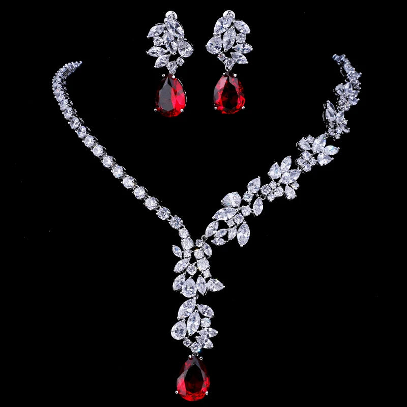New Unique Design Choker Necklace Stud Earrings Bridal Jewelry Sets Wedding Accessories Dropship (046)