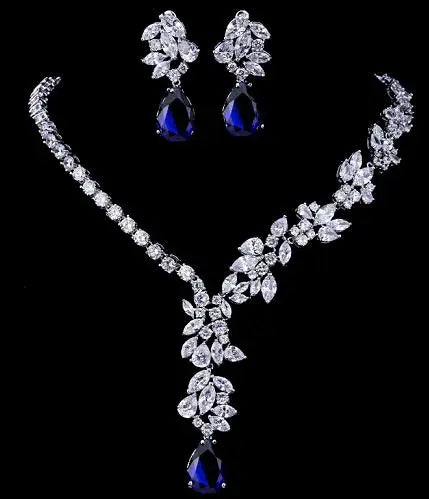 New Unique Design Choker Necklace Stud Earrings Bridal Jewelry Sets Wedding Accessories Dropship (046)