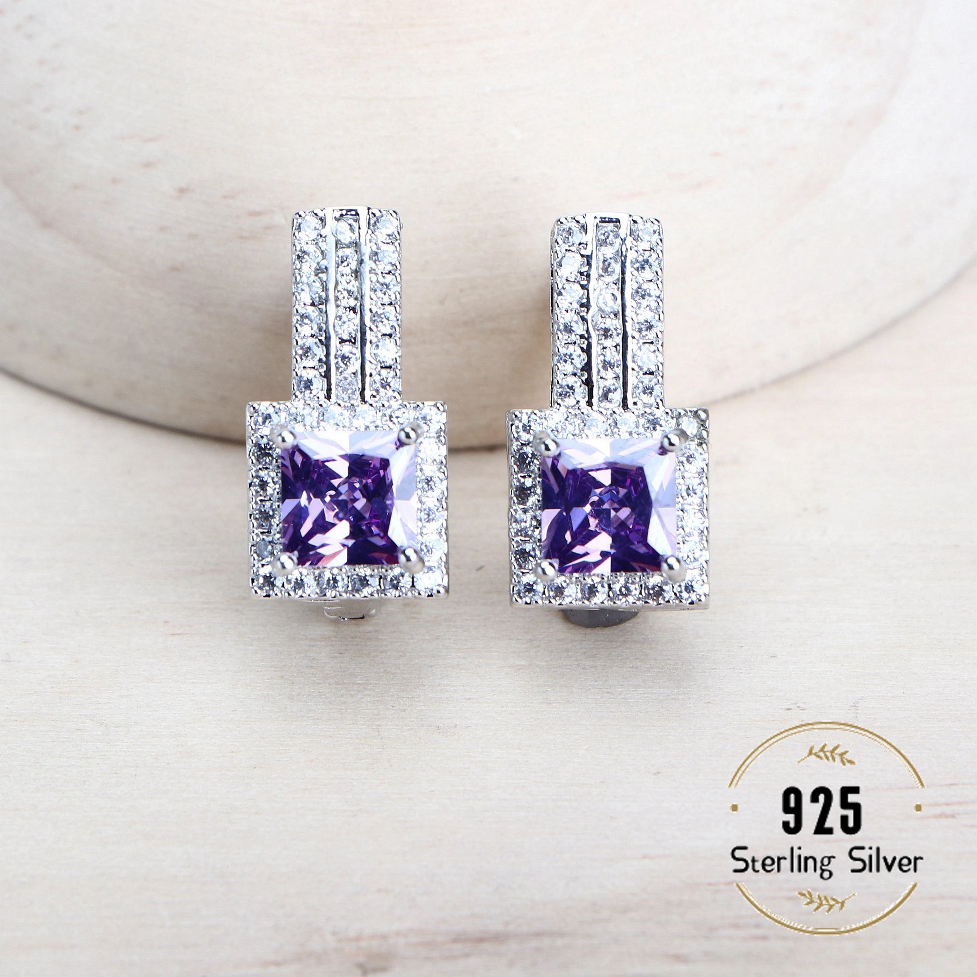 Purple Zirconia Women Bridal Jewelry Sets Silver 925 Fine Costume Jewellery Wedding Earrings Rings Bracelets Pendant Necklace (153)