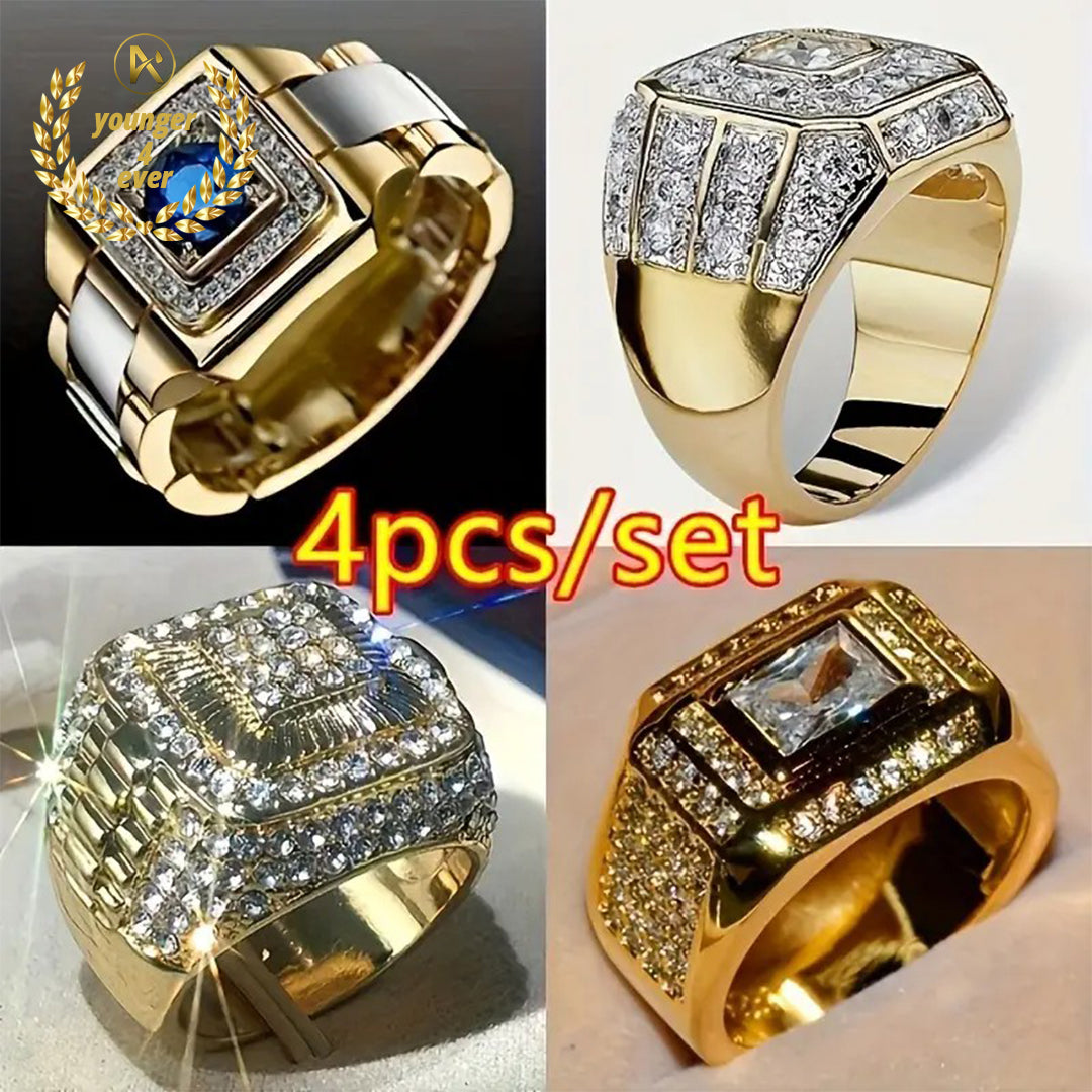 Luxury Men's Fashionable Rings Set