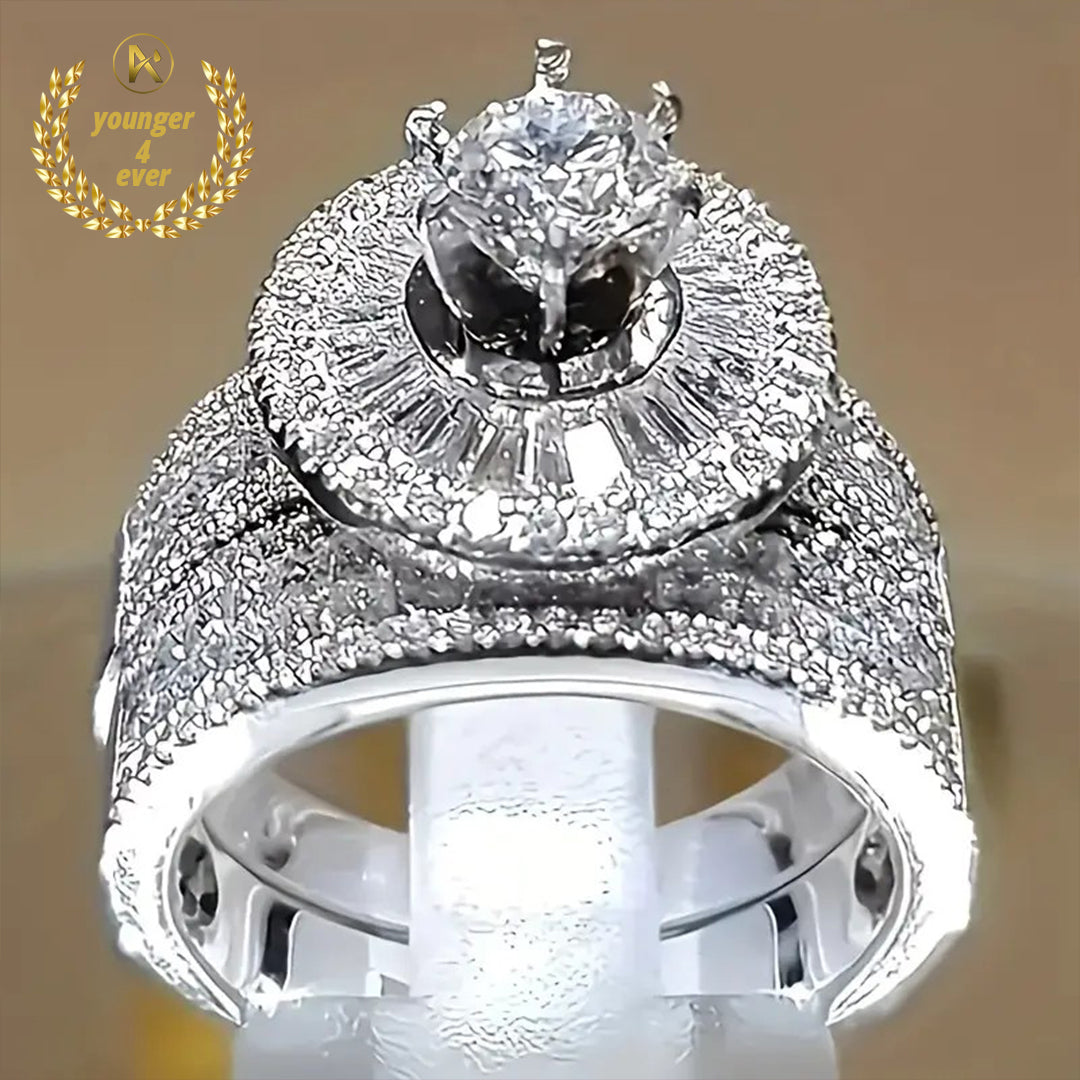 Exquisite Synthetic Zircon Ring Set