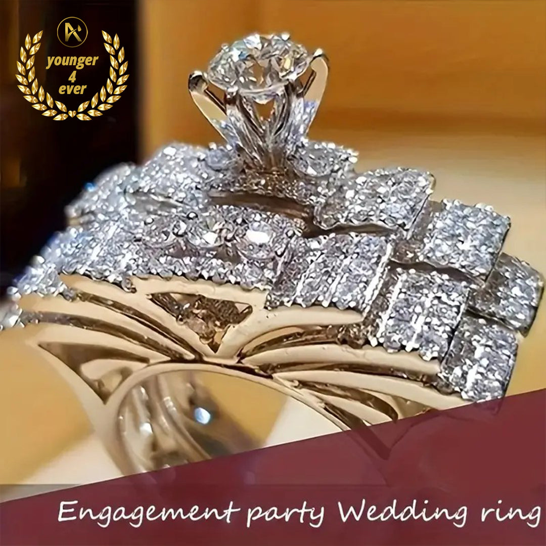 Exquisite Synthetic Zircon Ring Set