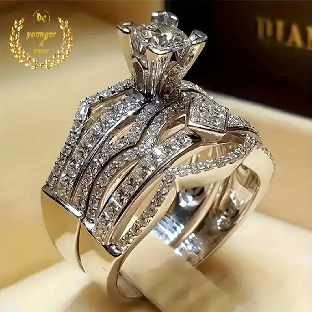 Exquisite Synthetic Zircon Ring Set