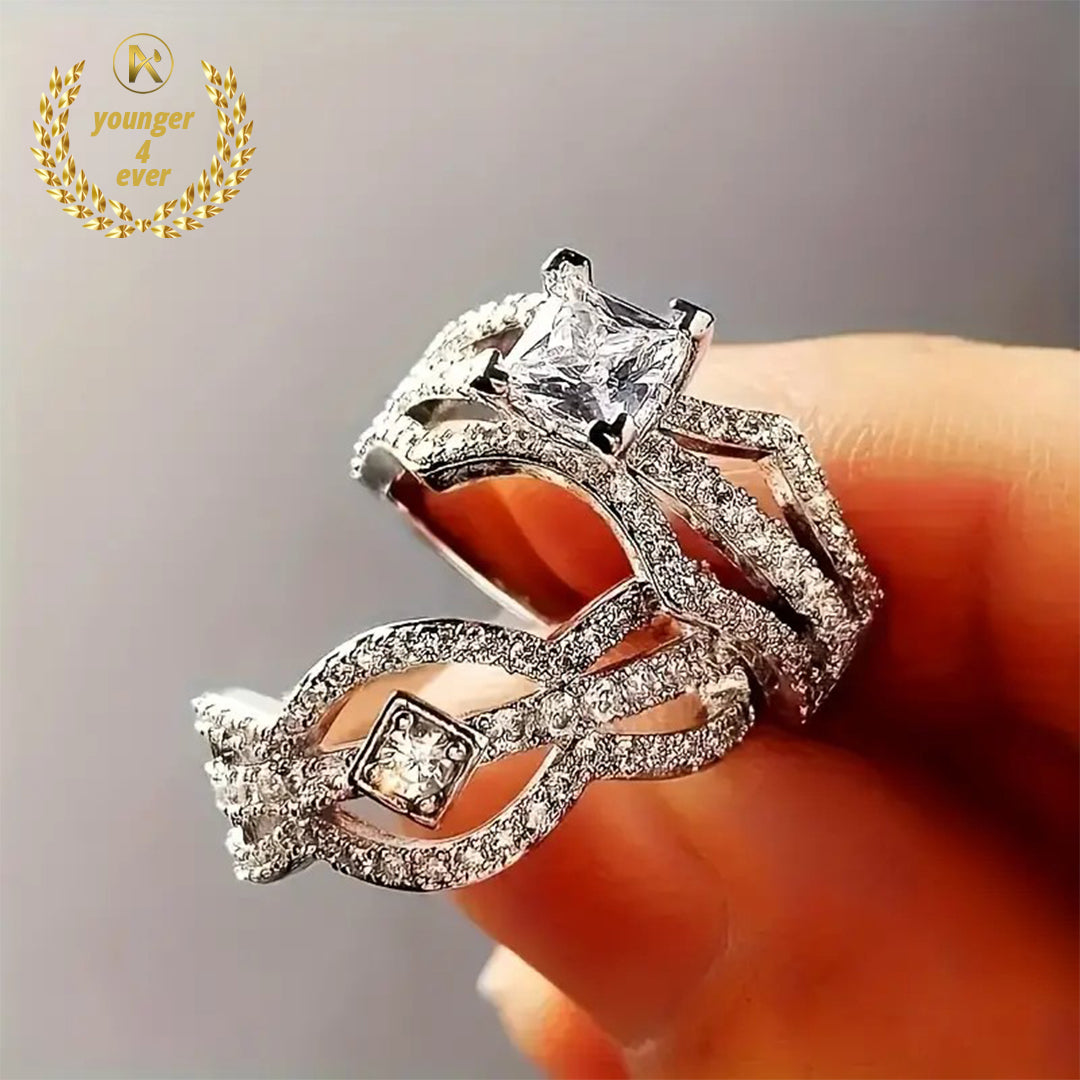 Exquisite Synthetic Zircon Ring Set