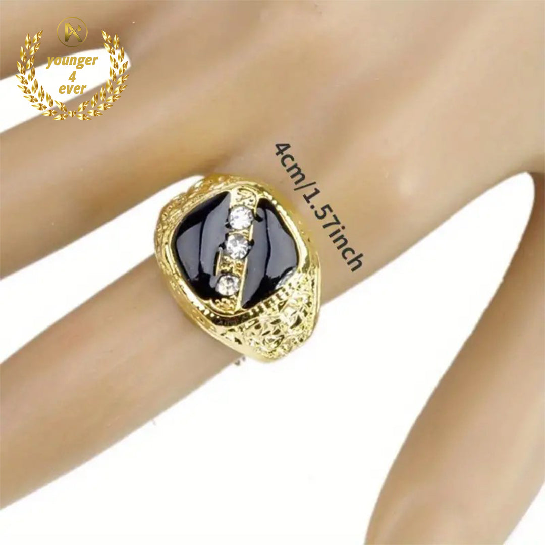 Fashionable Czech Rhinestone Enamel Golden Rings Set