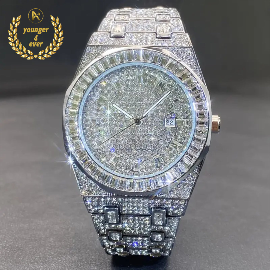 Luxury Golden Rhinestone Iced Watch