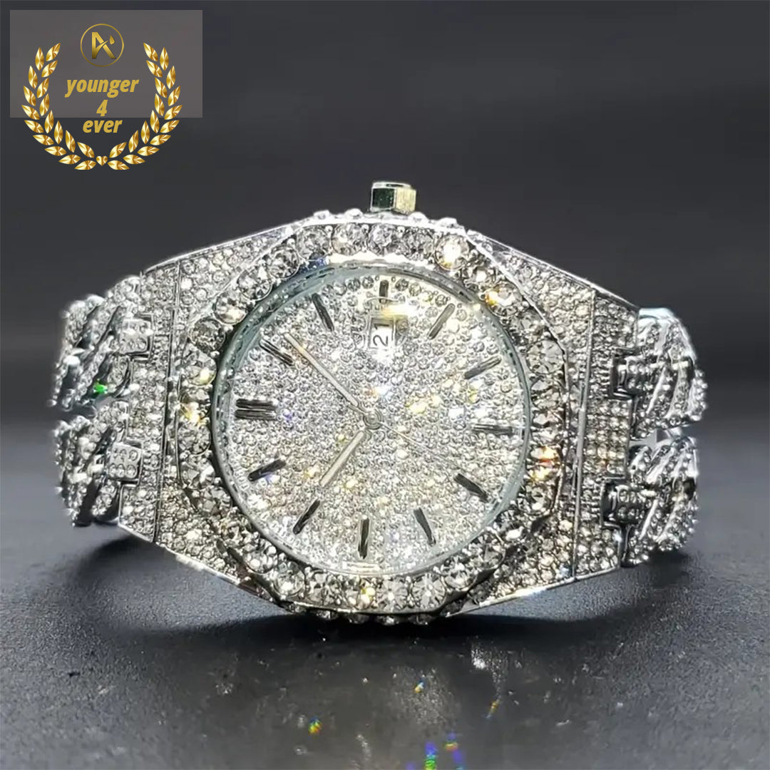 Stylish Rhinestone Quartz Watch for Men