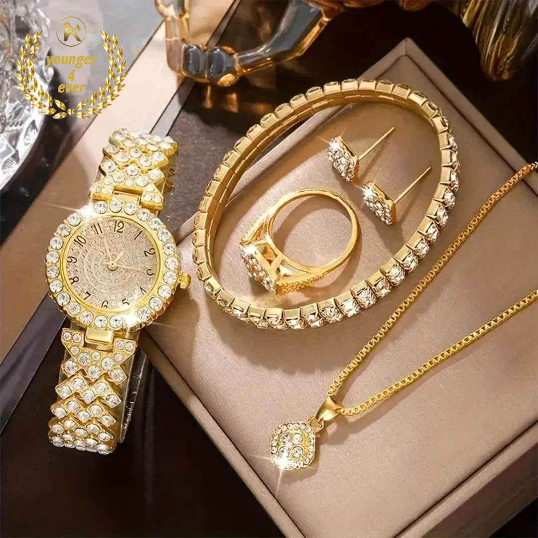 Luxury Rhinestone Quartz Watches Set