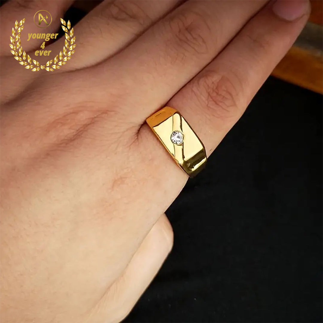 Men's Classic Retro Golden Band Rings Set