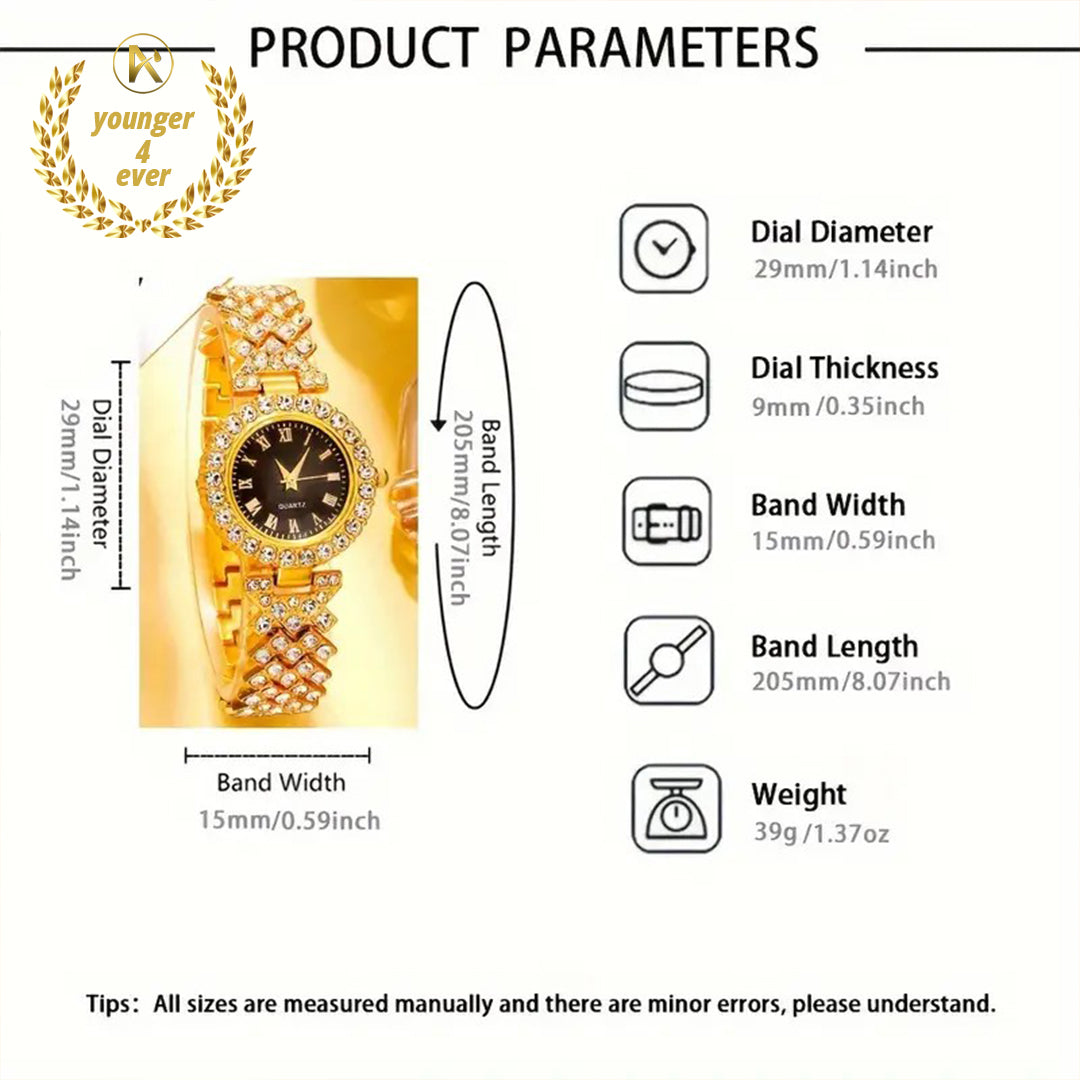 Luxury Round Rhinestone Quartz Watches