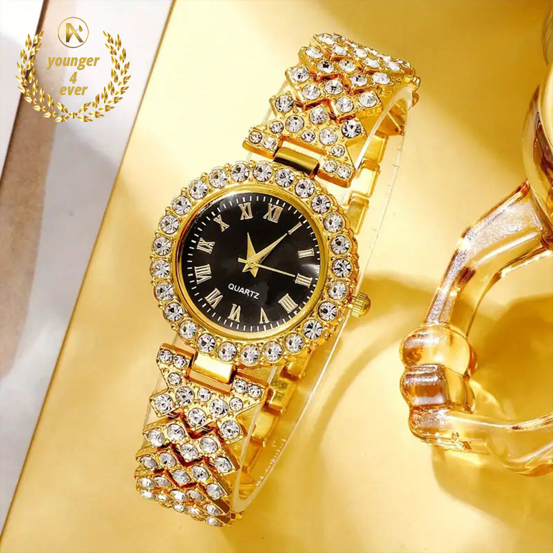 Luxury Round Rhinestone Quartz Watches