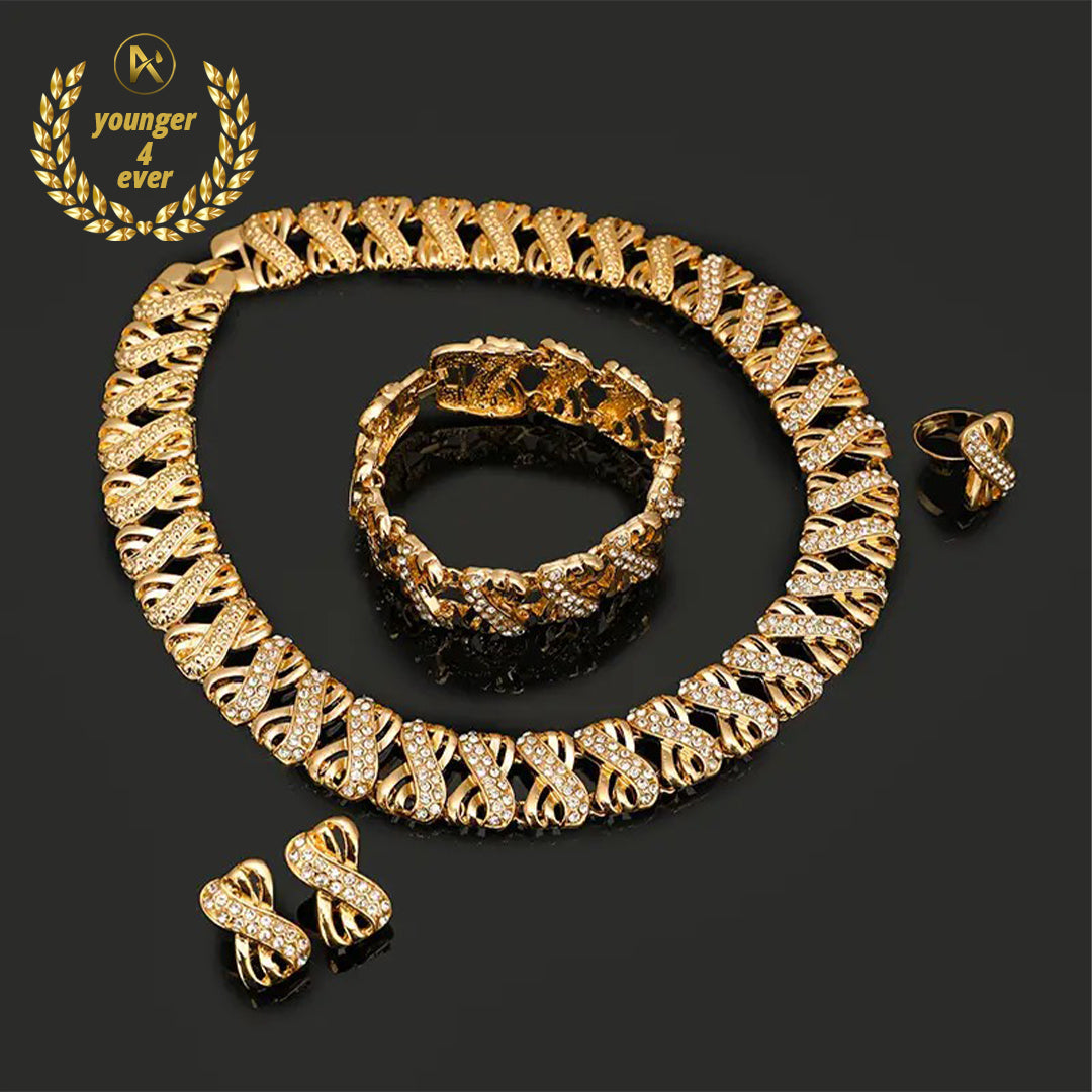 Earrings + Necklace + Bangle + Ring Traditional Bridal Jewelry Set