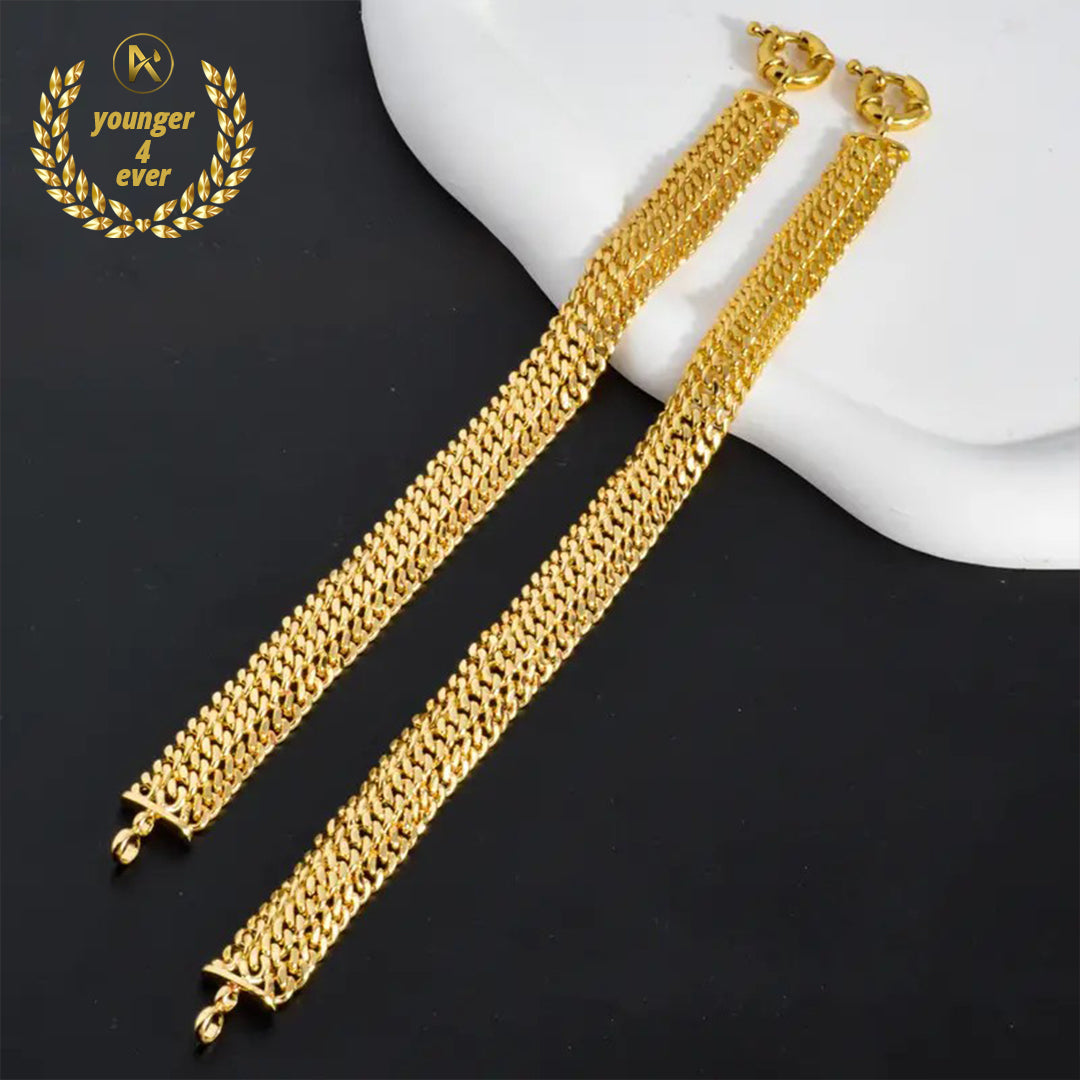 Ladies Fashion Bracelet, Copper Gold Plated Hip Hop Punk Style Unisex Link Chain