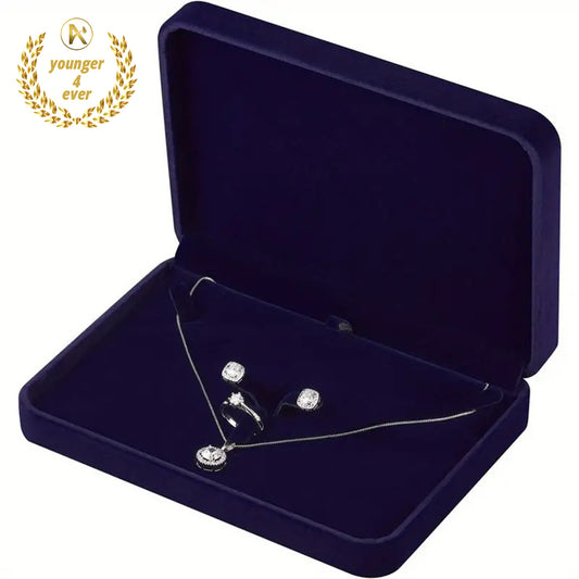 Large Capacity Velvet Jewelry Set Box for Big Necklace, Ring, Earring, Pendant
