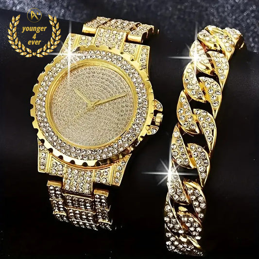 High-End Men's Rhinestone Quartz Watch