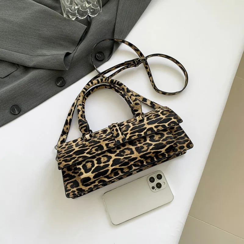 Leopard Print Shoulder Bag Crossbody Purse Fashion Handbag Women'S Bag (046)
