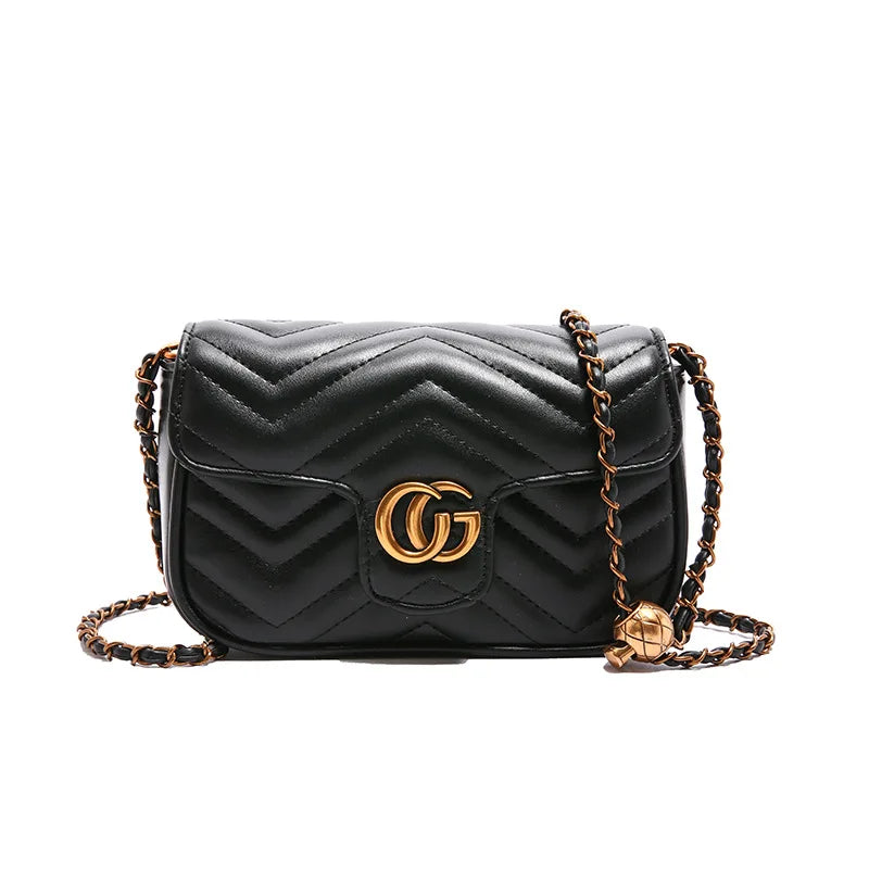 2025 Luxury Design Women'S Small Square Stylish Handbag Chain Crossbody Shoulder Handbags Luxury Embroidered Check Square Bag (038)