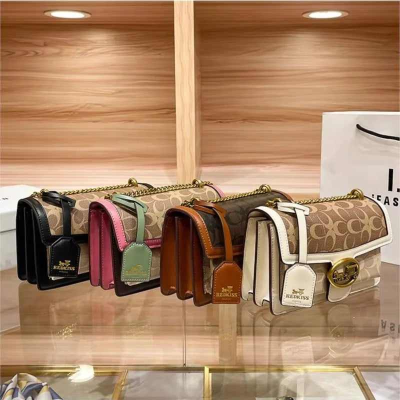 Light Luxury Women'S Bag 2025 New High-End Color Contrast Single Shoulder Underarm Bag Designer Fashionable Crossbody Small Squa (016)