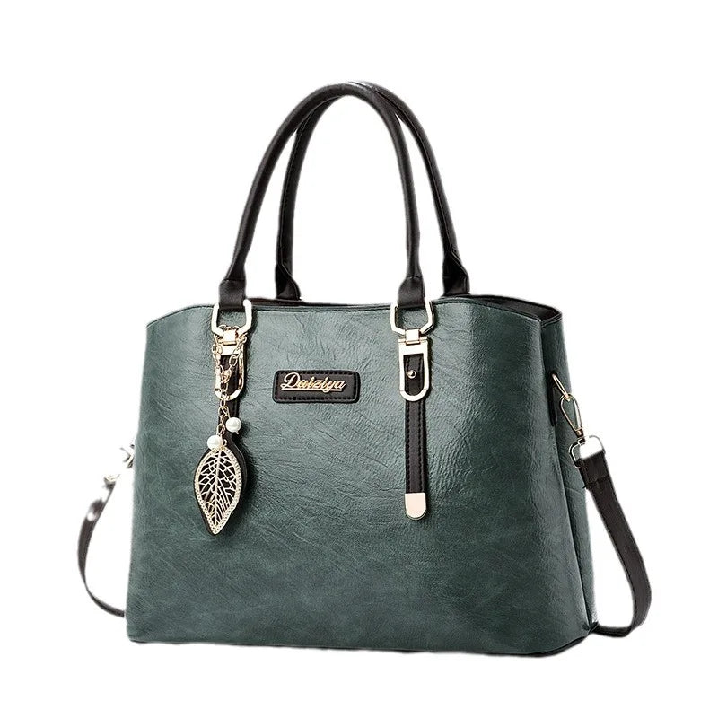 Pu Leather Casual Women'S Bags New Large Capacity Middle-Aged Mom Crossbody Bags Luxury Handbags Designer Ladies Shoulder Bags (011)