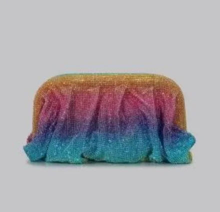 Shinny Ruched Rhinestone Clucth Purse Women Luxury Designer Evening Bags Fashion Party Dinner Handbag Bridal Makeup Bag
