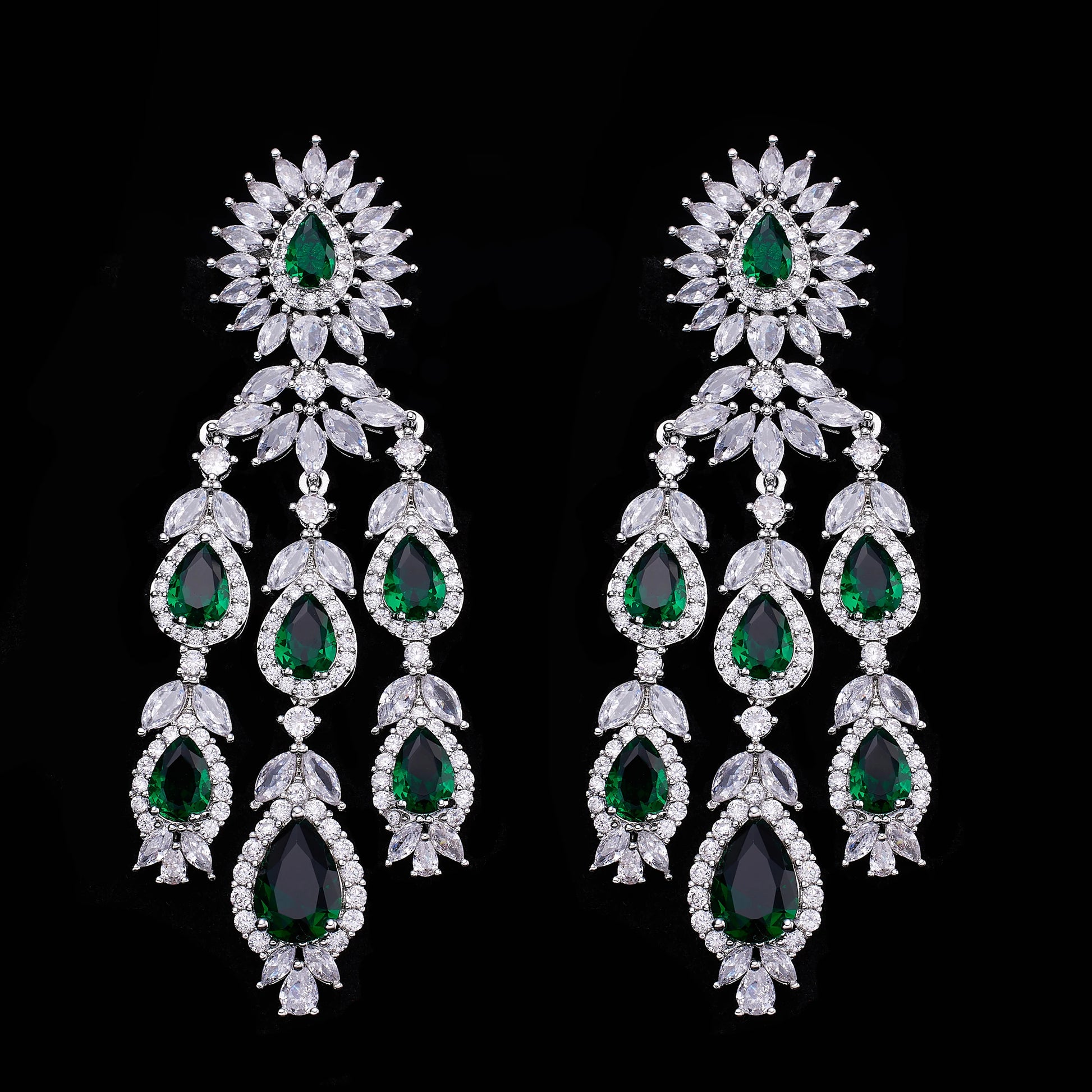 2024 Hot Selling 3A Zircon Luxury 4-Piece Bridal Wedding Jewelry Set Crystal Necklace Set Dubai Jewelry Set