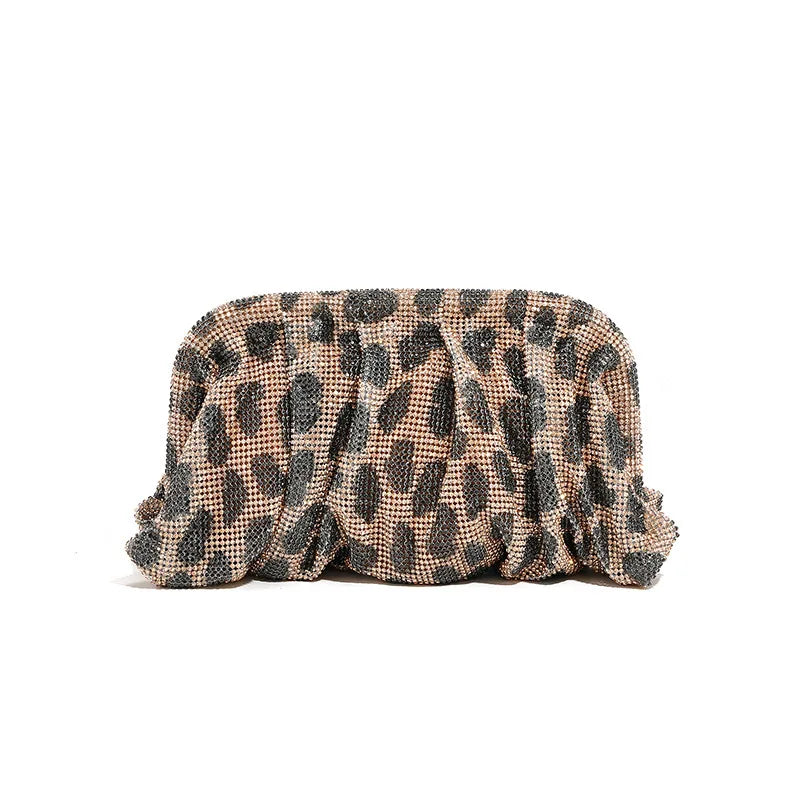 Shinny Ruched Rhinestone Clucth Purse Women Luxury Designer Evening Bags Fashion Party Dinner Handbag Bridal Makeup Bag