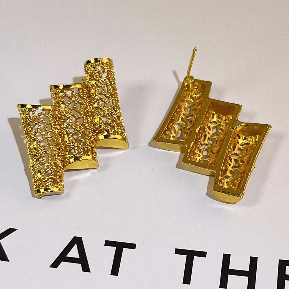 Dubai 24K Gold Color Long Jewelry Sets Wedding African Necklace Earrings for Women Nigerian Indian Bridal Set Party Gifts (073)