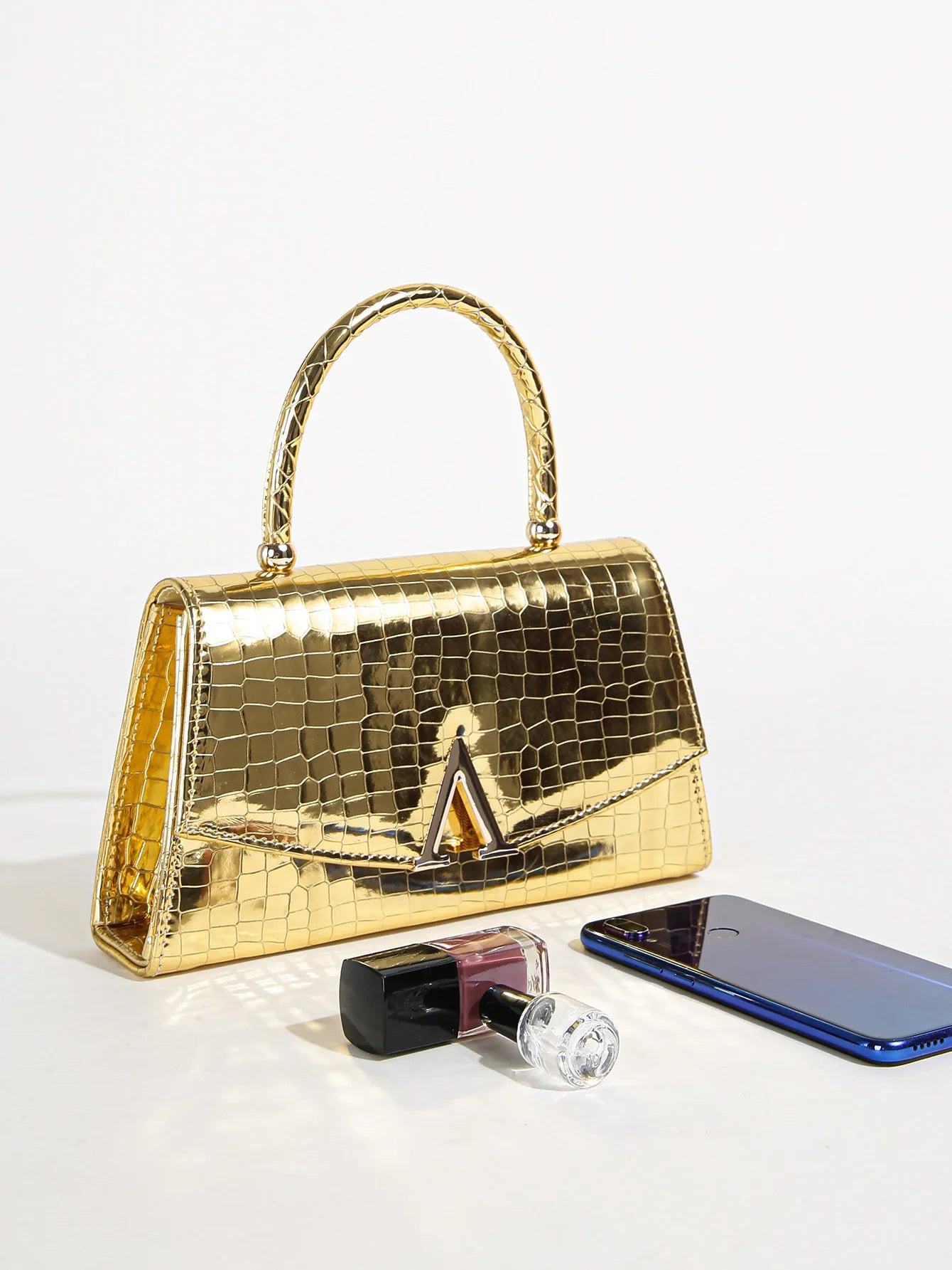 Women'S Solid Color Mini Square Satchel Evening Bag, Elegant Dinner Chain Bag for Women,Elegant,Exquisite Patent Square Evening (031)