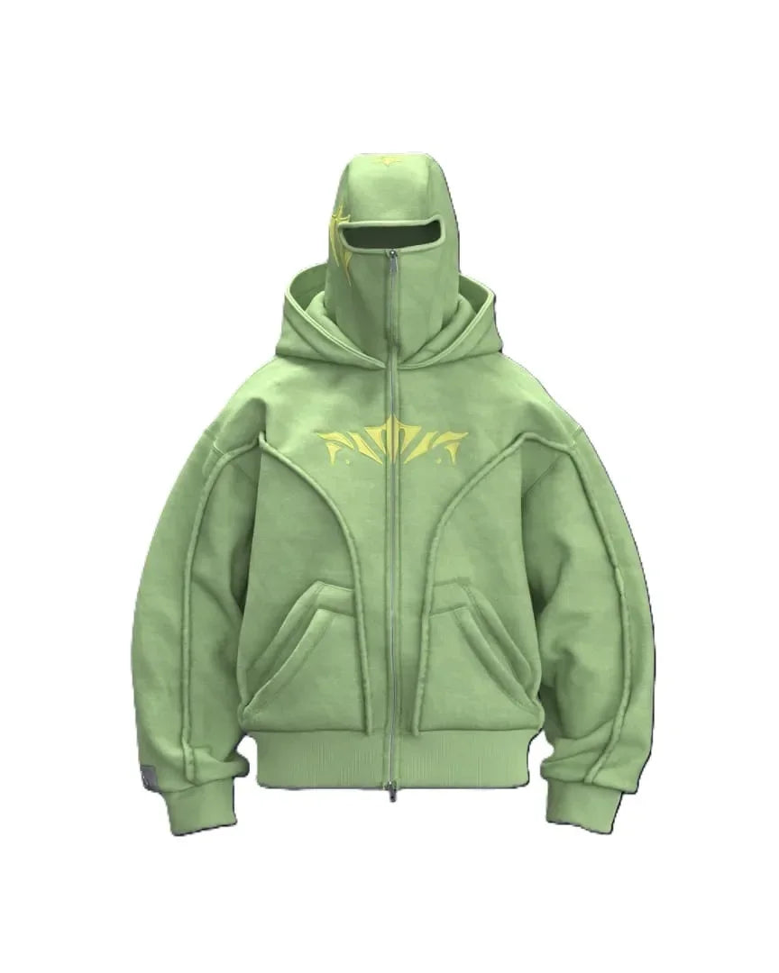 Y2K Fashion Retro Hoodie Harajuku Super Large Embroidery Double Hat Design Zipper Hoodie Gothic New Men Women Hip Hop Streetwear