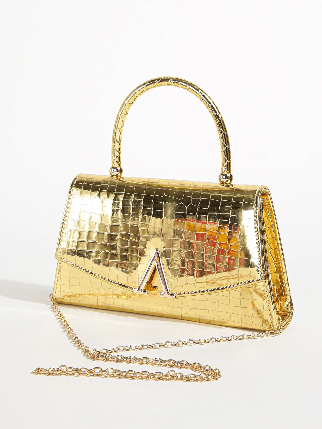 Women'S Solid Color Mini Square Satchel Evening Bag, Elegant Dinner Chain Bag for Women,Elegant,Exquisite Patent Square Evening (031)