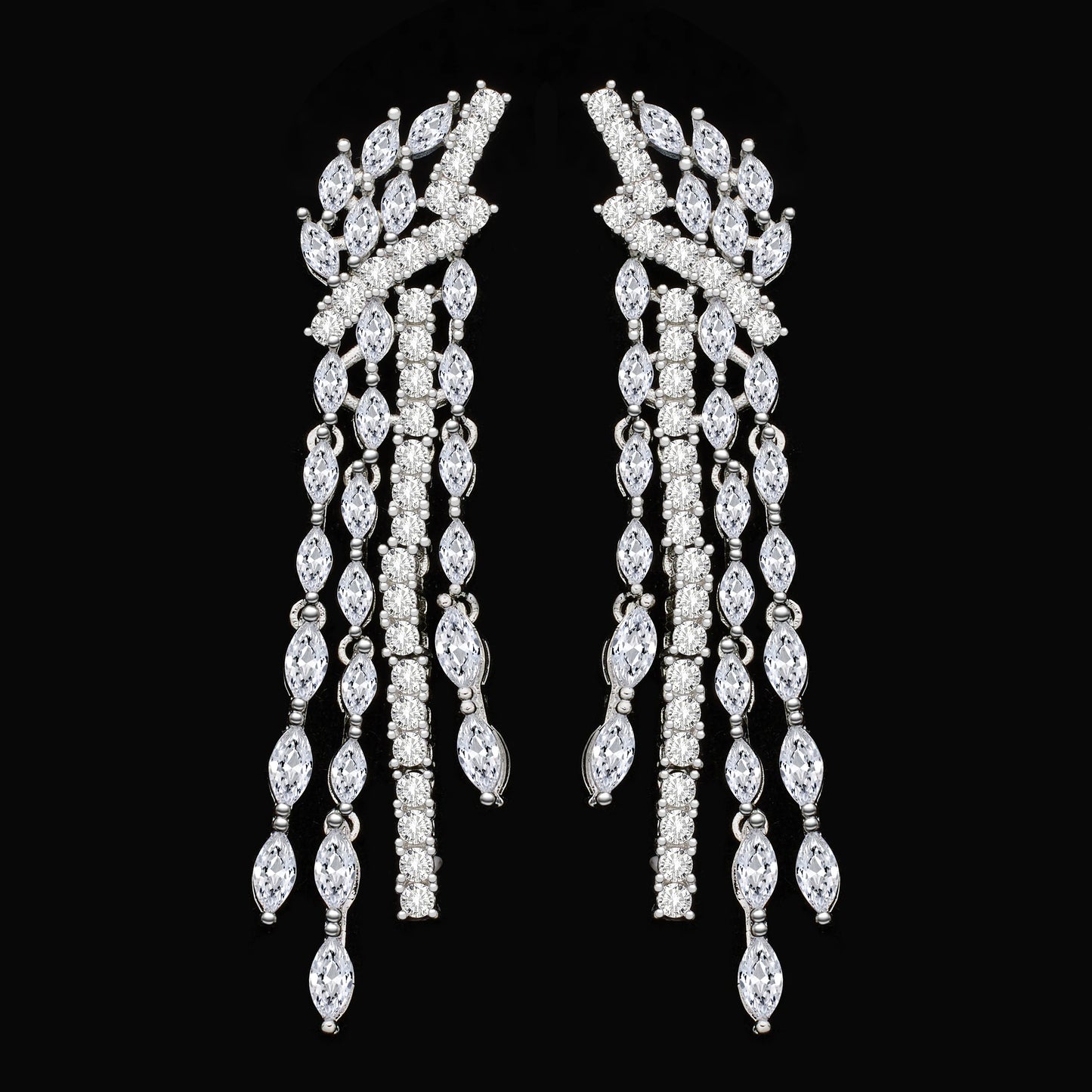Nigeria Bridal Zirconia for Women Party Luxury Dubai Necklace Bracelet Earringa Rings CZ Crystal Wedding Jewelry Sets (066)