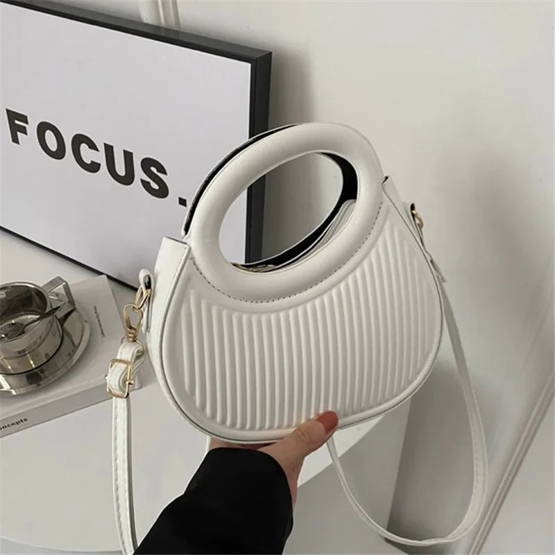 Chic Stripe Design Crossbody Bags for Women Elegant Synthetic Leather Handbag, Purse, Luxury Look Shoulder Bag for Everyday Use (078)