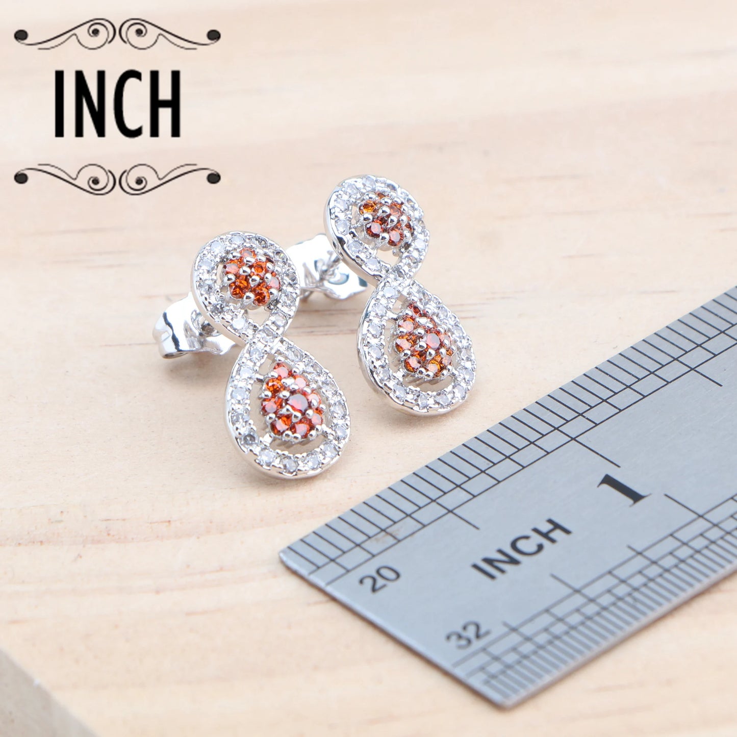 Ladies 925 Silver Jewelry Sets Red Zircon Earrings for Women Rings Wedding Jewelry Pendant Bridal Necklace Stones Bracelets Set (160)