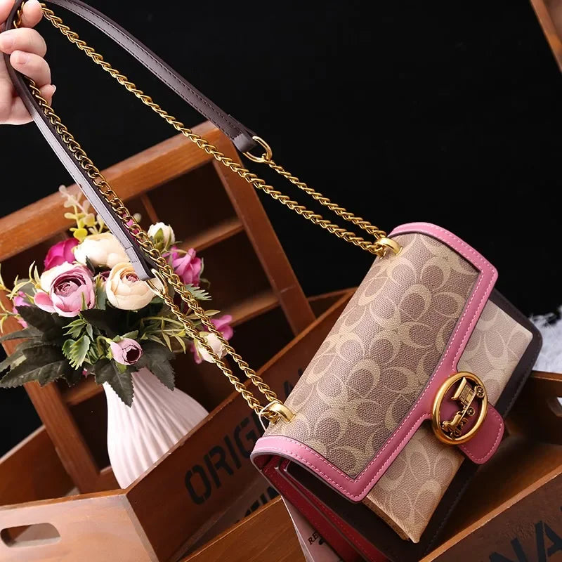 Light Luxury Women'S Bag 2025 New High-End Color Contrast Single Shoulder Underarm Bag Designer Fashionable Crossbody Small Squa (016)
