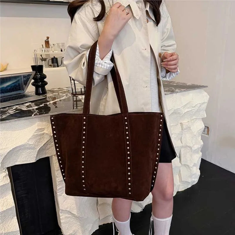 Fashion Microfiber Solid Sewing Shoulder Bags 2025 High Quality Retro Sweet Handbags Brand Sequined Large Capacity Bag for Women (081)