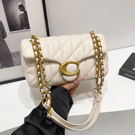 PU Leather Girls Shoulder Messenger Bag Luxury Fashion Women'S Chain Handbag Brand Lightweight Commuting Bag Tassel Square Bags