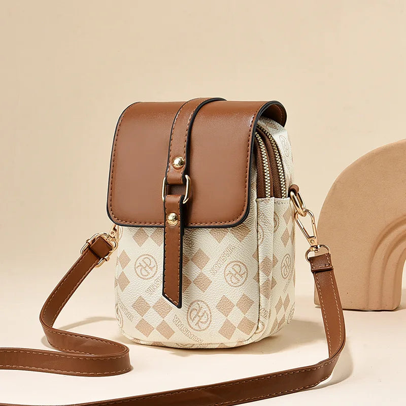 Summer Womens Crossbody Small Square Bag 2025 New Fashion Casual Soft Leather Phone Bag Western Style Shoulder Bag Shopping Bags (027)