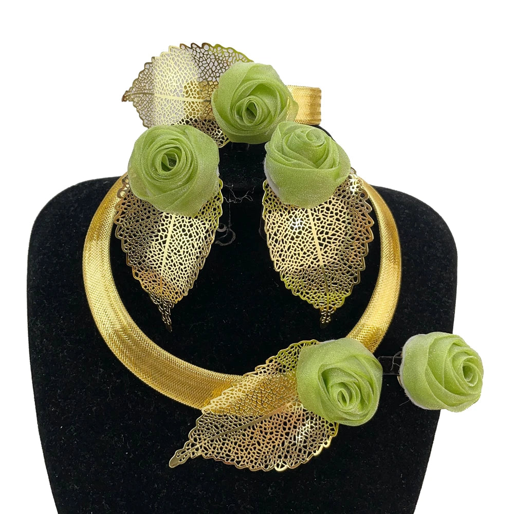 Woman Necklace Jewelry Set Fashion Necklace Earring Ring Bracelet Trend Clothing Free Shipping Jewelry FHK20644
