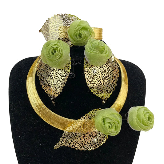Woman Necklace Jewelry Set Fashion Necklace Earring Ring Bracelet Trend Clothing Free Shipping Jewelry FHK20644